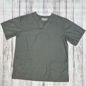 Grey Medical Scrub Top